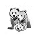 Father Grizzly Bear protecting Cub Grizzly Bear  tattoo design idea