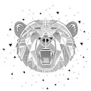 Father Grizzly Bear protecting Cub Grizzly Bear  tattoo design idea