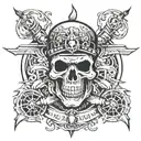 skull biker tattoo design idea