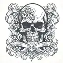 skull biker tattoo design idea