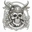 skull biker tattoo design idea