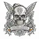 skull biker tattoo design idea