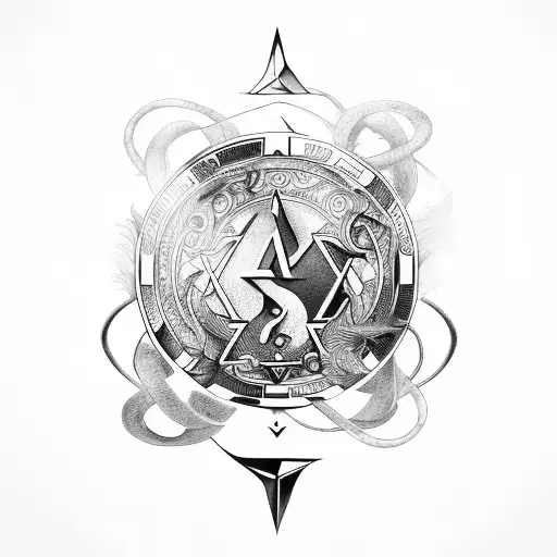 Zodiac sign accent on  aquarius tattoo design idea