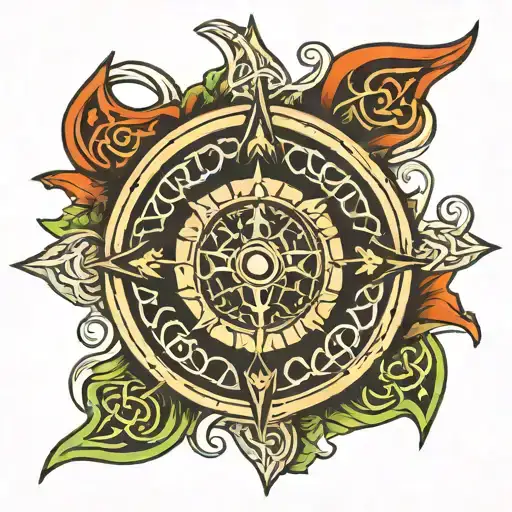 compass shape celtic cross tattoo tattoo design idea