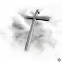 Christian Cross with names and clouds and an angel tattoo design idea