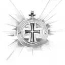 Christian Cross with names and clouds and an angel tattoo design idea