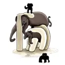 elephant family tattoo design idea