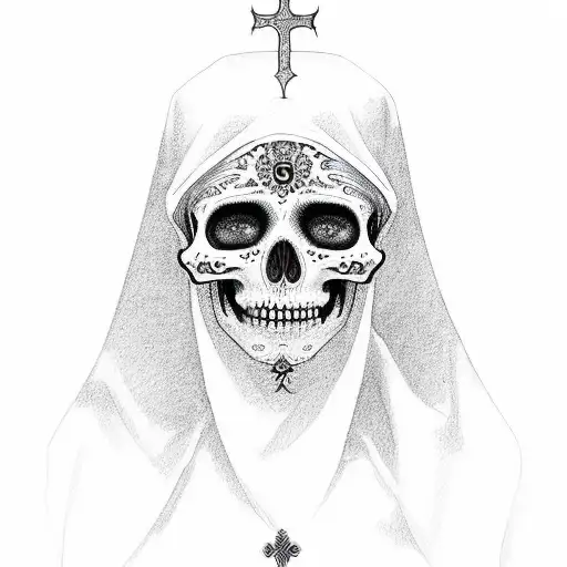 santa muerte , crusader  tattoo design idea