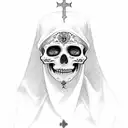 santa muerte , crusader  tattoo design idea
