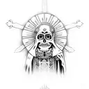 santa muerte , crusader  tattoo design idea