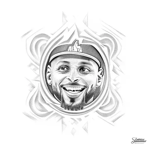 Stephen Curry surrounded by his amigos tattoo design idea