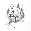 A group of friends playing basketball tattoo design idea