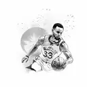 Stephen Curry shooting a basketball tattoo design idea