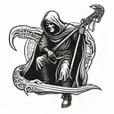 American flag with grim reaper holding a scythe tattoo design idea