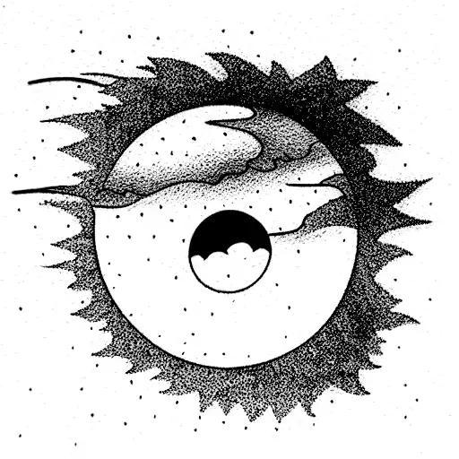 luna estrella y sol con plantas tattoo design idea