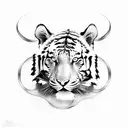 tiger and dragon  tattoo design idea