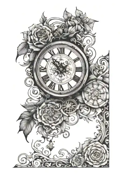 a clock inspirated in the song of Coldplay called Colcks tattoo design idea