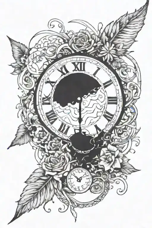 A clock inspirated in the song of Coldplay called Clocks tattoo design idea