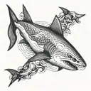 shark swimming gracefully diving tattoo design idea