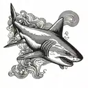shark swimming gracefully diving tattoo design idea