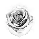 A realistic rose with a surreal twist, incorporating bright and bold colors that seem to glow tattoo design idea