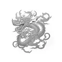 angry strong Dragon with using name PRIYANKA tattoo design idea