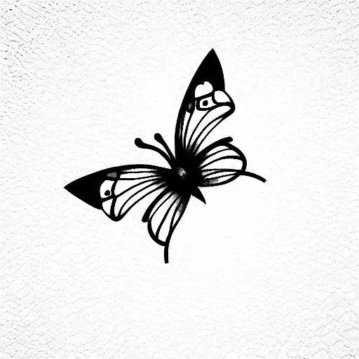 blue butterfly tattoo design idea