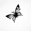 blue butterfly tattoo design idea