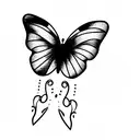 blue butterfly tattoo design idea