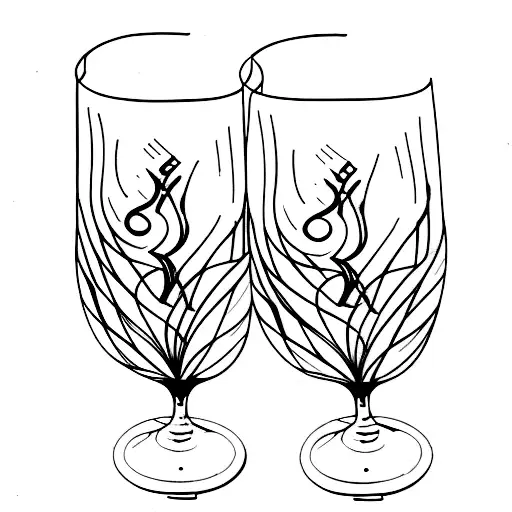 wine glasses tattoo design idea