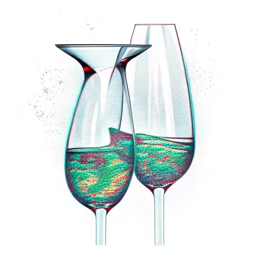 wine glasses tattoo design idea