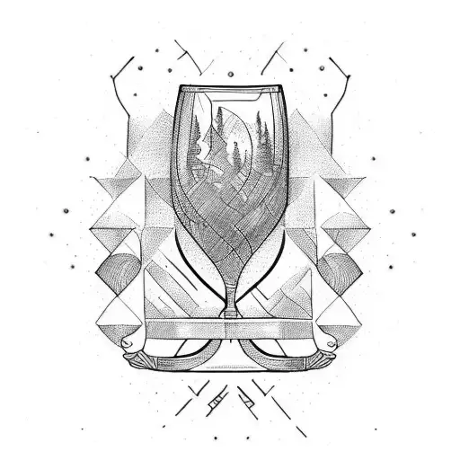 wine glasses tattoo design idea