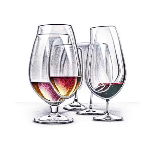wine glasses tattoo design idea