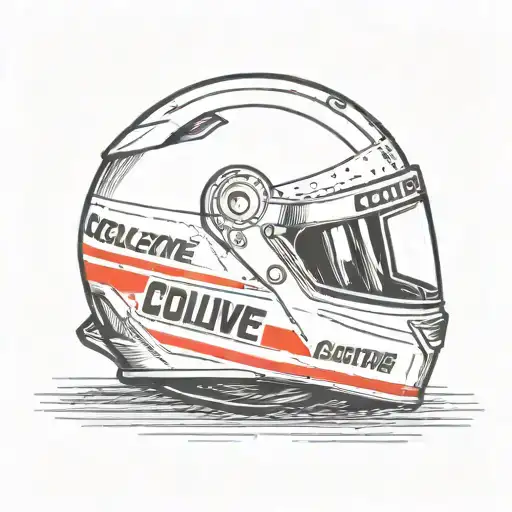 Racing helmet with writting saying 'Collective' tattoo design idea