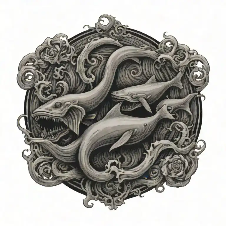 dark sea tattoo design idea