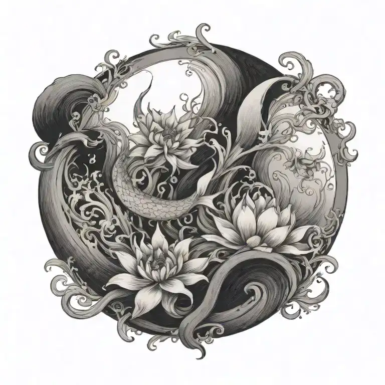 dark sea tattoo design idea