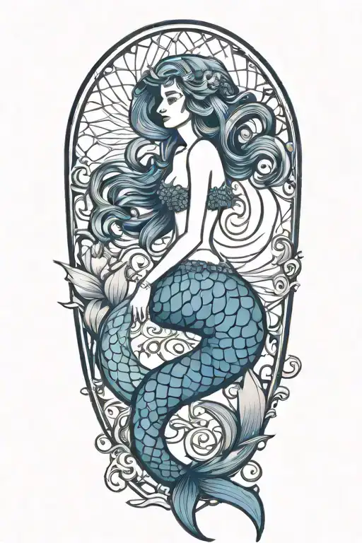 mermaid scales tattoo design idea