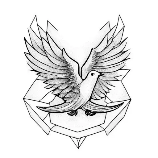 Dove and raven tattoo design idea