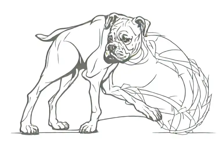 boxer dog tattoo design idea