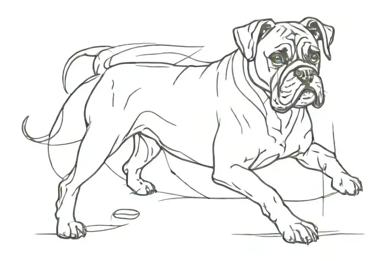 boxer dog tattoo design idea