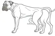 boxer dog with love  tattoo design idea