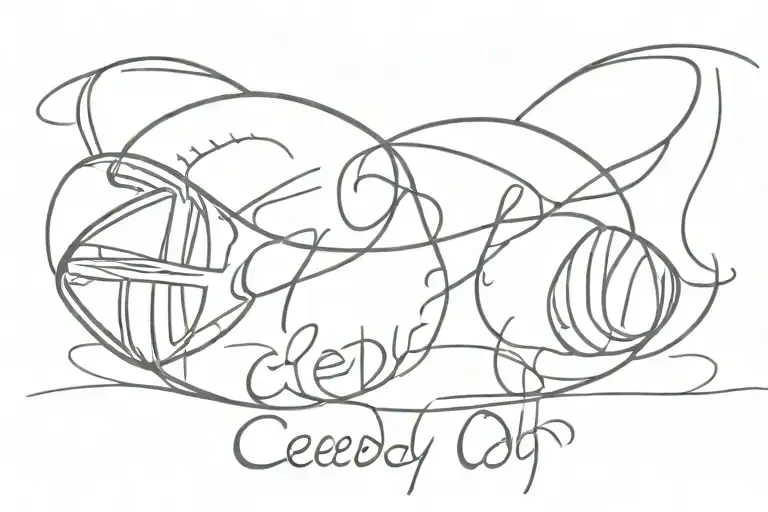 script font "Ceedy" football  tattoo design idea