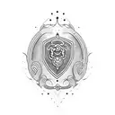 A beer bottle shaped like the Zagreb Dinamo logo tattoo design idea