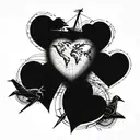 Travel airplane ship compass heart tattoo design idea