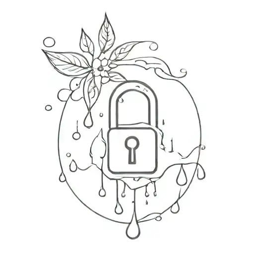 water droplets with a lock , the water droplets meaning tolerate everything and the lock mean bury myself tattoo design idea