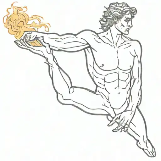 prometheus giving fire tattoo design idea