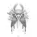 Crow Akm red paint tattoo design idea