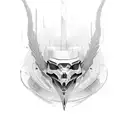 Crow Akm red paint tattoo design idea