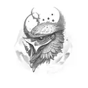 Crow Akm red paint tattoo design idea