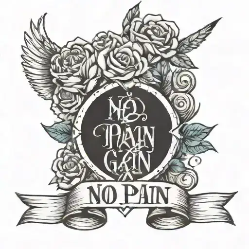 no pain no gain i love you more than yesterday tattoo design idea